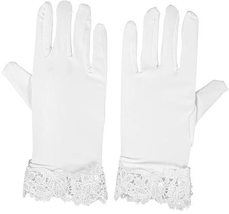 Holibanna 1 Paar Brauthandschuhe aus Satin Ballhandschuhe Handschuhe anziehen Ballkleid Damen Handschuhe Satin-Handschuhe Elegante Brauthandschuhe heißer Bohrer Zubehör Tischgesellschaft