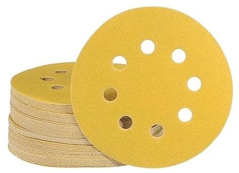 30Pcs 180mm Sanding Discs 80 Grit Hook and Loop Abrasive Sheets, 7 Inch 8 Hole for Drywall Sander & Long Neck Sanders - Yellow