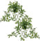 Oairse Set of 2 Artificial Plants in Pots Fake Trailing Plants String of Plants Decorative Fake Potted Plants Faux Tradescantia Zebrina Plant for Indoor Home Office Bathroom Kitchen Shelf Decor
