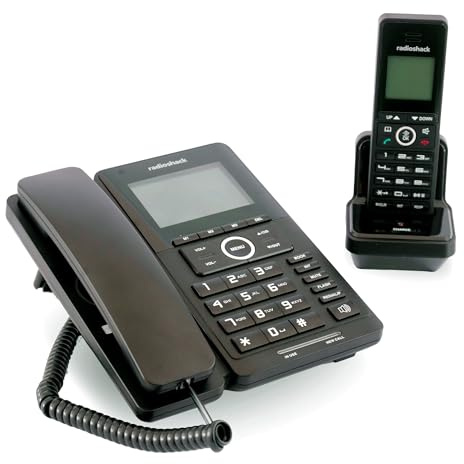 RadioShack Corded Phone & Cordless Phone Combo for Home or Office, Landline Phone's Cordless Handset Charges Quickly for Long-Lasting Use