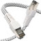 Qiuean Cavo Ethernet Cat 8, Cavo Lan Piatto Nylon Intrecciato 20 metri, 40 Gbps 2000 MHz, Cavo Di Rete Ad Alta Velocità, S/FTP Con Connettore Nichelato Rj45 per Ps5/Laptop/Router/Gaming/Modem