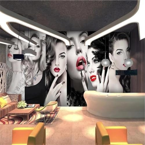 YYZOVBNN Mode Friseurladen Schönheitssalon 3D-Fototapete Tattoo Kosmetikgeschäft Industriedekoration Wandkunst Poster