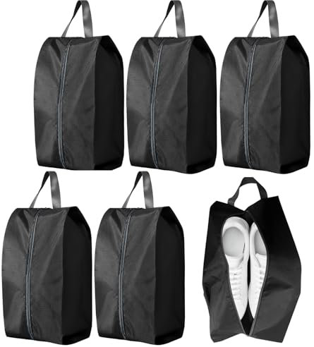 Travel Shoe Bags, 5PCS Shoe Bags for Travel, L Size Shoes Storage Bag, Unisex Shoe Pouch for Travel or Home Storage(Black)