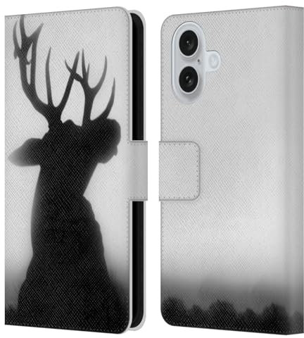 Head Case Designs Offizielle Dorit Fuhg Hirsch Wald Leder-Wallet-Hülle Kompatibel mit Apple iPhone 16