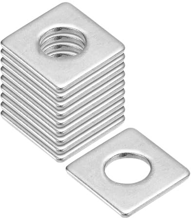sourcing map Quadratische Unterlegscheiben, 50 Stück, M8 x 20 x 20 x 2 mm, 304 Edelstahl, quadratische Unterlegscheiben, flache Unterlegscheiben, Abstandshalter Dichtung für Hardware-Befestigung