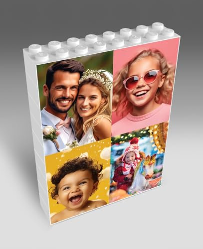 Personalised Photo Custom Building Block Jigsaw Picture Puzzle Christmas, Birthday, Wedding Photo Gifts, Family Keepsake Present (4 Image)