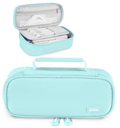 wonsar Federmäppchen Mäppchen Federtasche Etui 4 Fach Federmäppchen Mädchen Jungen Teenager Schlamppermäppchen für Schule & Büro