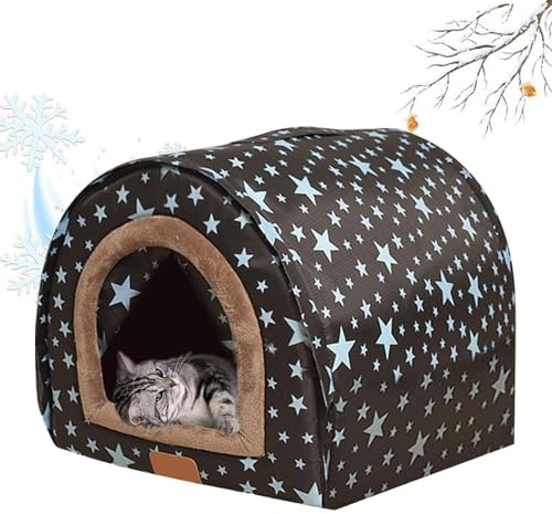Winterhütte für Hunde: Gemütliches Hundehaus mit Welpenbett, langlebiges Hundeheim | Thermo-Hundehütte mit abnehmbarem Design, leicht zu reinigen, bequemes Hundehaus