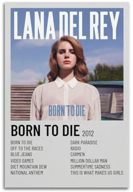 DPQICHH Lana Del Rey Born to Die Artist Albumcover-Poster, Leinwand, Gemälde, Poster, Ölgemälde, Druck, Kunstalbum, Wohnzimmer-Dekoration, Art-Deco, Wanddekoration, 30 x 45 cm, ungerahmt