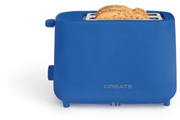 CREATE/TOAST STUDIO/Toaster Kobaltblau / 6 Leistungsstufen, Krümelschublade, Thermostat, Auftauen, Aufwärmen, 2 breite Scheibenschlitze, 750W