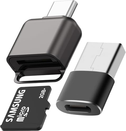 Oblinple Micro SD Card Reader, TF Card Reader with USB C to USB Adapter, Type C Memory Card Reader, Adaptor OTG for Laptops MacBook Galaxy Phones Android