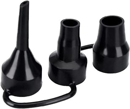 Black 3 Sizes Air Pump Replacement Nozzles, Plastic Pump Nozzles, Inflatable Pump Nozzles Head, Air Pump Inflator Adaptor Accessory for Partial Air Bed
