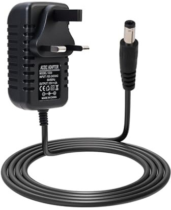 12V 2A Power Supply Adapter, AC 100-240V 50/60Hz to DC 12V 24W Converter, UK Plug Switching Transformer with 5.5x2.5mm for 3D Printer, CCTV Camera, LED light, Monito Video Devices