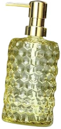 Glass Soap Dispenser, Shower Gel Bottle, Shampoo, Decorative Lotion Bottle, Leakproof And Sturdy, Shower Gel Dispenser for Bathroom, Yellow