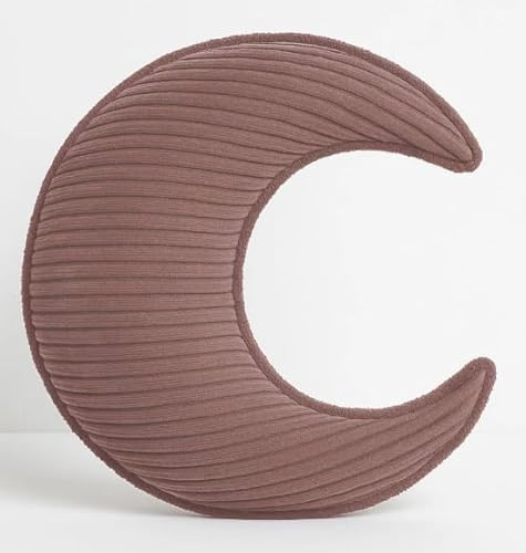 chilly pilley® Dekorative Kissen aus Cord – Mond, Herz & Wolke – Weiche Cordstoff Kuschelkissen für Kinderzimmer, Sofa & Bett – Zierkissen (Hellrosa, Mond)