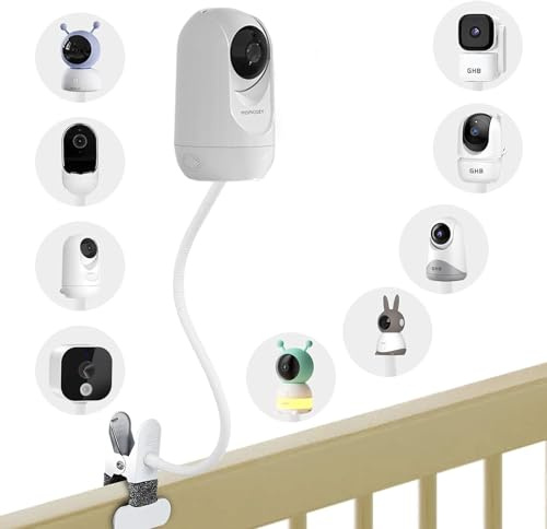 Halterung für momcozy Babyphone BM01/BM03/BM04, Universal Babykamera Halter für GHB/BOIFUN/ieGeek/OBVHNUA/Owlet Babyfon,Flexible Klemmernhalter Ständer für Kamera mit Standard-¼-20-Gewindebohrung