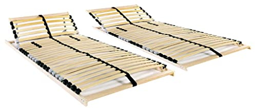 QJBSAVVA Lattenrost 90x200 Buche Birke 7 Zonen 28 Lamellen verstellbar Kopfteil für Einzelbett Jugendzimmer Gästezimmer