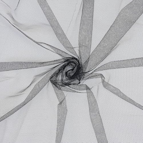 Schwarz Tüll Stoff, Elastischer Tüll Dekostoff, Softtüll Stoff für Hochzeit Geburtstag Weihnachten Fest Kommunion Party Deko Brautschleiern Hochzeitskleid, 2 x 1.6 m
