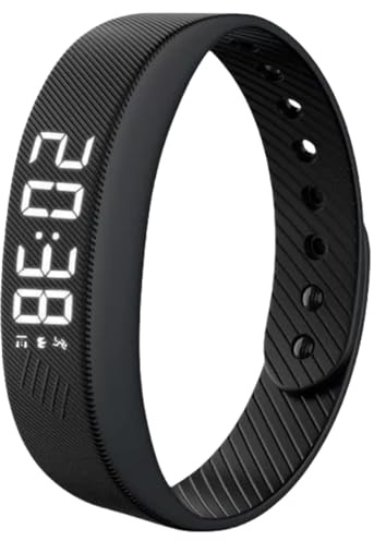 MaciRept Black Vibrating Alarm Wristband with Adjustable Strap,Water Proof Fitsleeps Silent Alarm Watch for Deep Sleepers,Snooze Free Smart Vibrating Alarm Reminder Watch for Men & Women