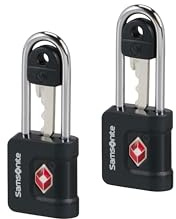 Samsonite TA Revolution – Candado TSA con Llave (Set de 2), Candado Seguro para Maletas & Bolsas, Negro