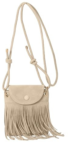 Kleine Handtasche Hippie Kostüm Damen Kleine Handtasche mit Quaste 70er/80er Jahre outfit Retro Cowboy Crossbody Umhängetasche Boho Karneval Kostüm Einheitsgröße
