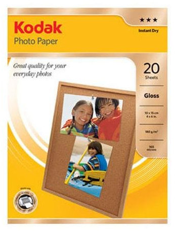 Kodak Fotopapier, glänzend, 10 x 15 cm, 20 Blatt