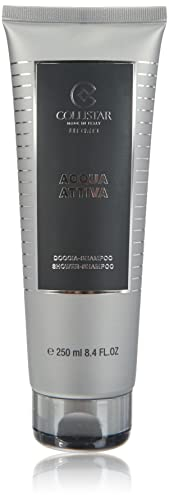 Collistar Acqua Attiva belebendes, tonisierendes Dusch-Shampoo aus der Männerserie, Reinigungsgel für Körper und Haare, reich an Mineralsalzen und Vitaminen, für alle Hauttypen, 250 ml