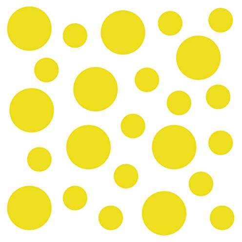 kleb-Drauf | 24 Punkte | Gelb - matt | Wandtattoo Wandaufkleber Wandsticker Aufkleber Sticker | Wohnzimmer Schlafzimmer Kinderzimmer Küche Bad | Deko Wände Glas Fenster Tür Fliese