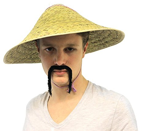 Chapeaux chinois adulte en paille. Chapeaux conique traditionnel. ( X6 )
