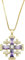 Nazareth Store Pendentif croix de Jérusalem plaqué or jaune 18 carats avec topaze cristallisée et chaîne de 50,8 cm (Violette)