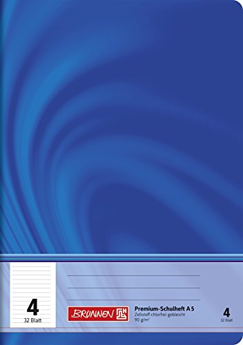 BRUNNEN Schulheft Premium Vivendi | A5, Lineatur 4, 32 Blatt, blau