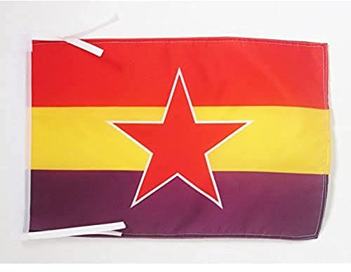 BANDERA de ESPAÑA REPUBLICA POPULAR 45x30cm - BANDERINA ESPAÑOLA REPUBLICANA 30 x 45 cm cordeles - AZ FLAG