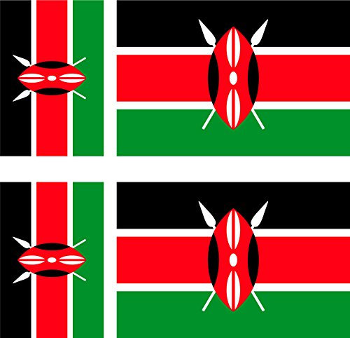 Aufkleber aus Vinyl, für Auto, Motorrad, Koffer, Laptop, Flagge KENYA, 6 Stück