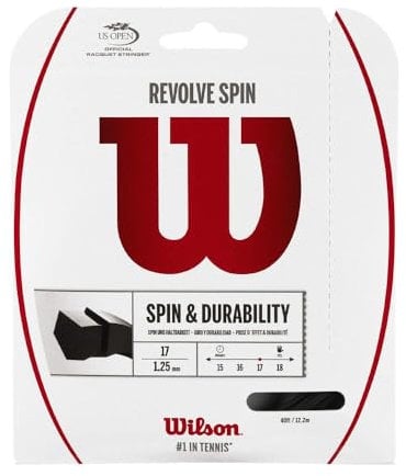 Wilson WRZ958900 Corda da Tennis Revolve Spin, 12.2 m, Unisex, Nero, 1.25 mm