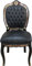 Casa Padrino Luxus Barock Stuhl mit Echleder Bezug 50 x 65 x H. 110 cm - Luxus Schreibtisch Stuhl