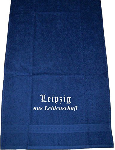 ShirtShop-Saar Leipzig aus Leidenschaft; Städte Handtuch, dunkelblau