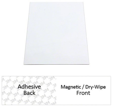 Ferroflex® A4 Flexible 3M ™ Auto Adhesivo Y Brillo Blanco Suco de Limpieza Seca Hoja Ferrosa Para Paredes, Oficina, Hogar Y Creación de Imanes de Superficies Instantáneas Atraerán - 10 Hojas
