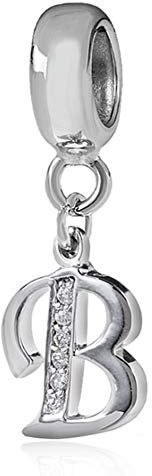 Charm-Anhänger aus 925er-Sterlingsilber, Buchstaben- und Initialen-Charms, Jahrestags- und Wort-Anhänger, passend für Pandora-Armbänder, Sterling-Silber Silber
