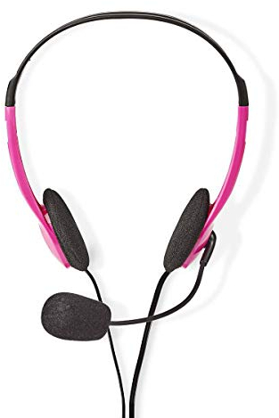 Nedis Kopfhörer für PC Kopfband 2 x 3,5 mm Anschlüsse, Rosa