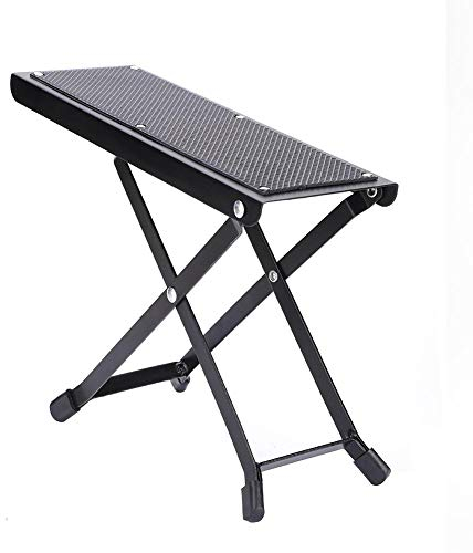 Dilwe Metall Gitarre Fußhocker, Verstellbarer Gitarren Fußhocker 4 Positionen Anti Rutsch Faltbare Metall Gitarren Fußstütze Hocker Pedal Stand, Spielzubehör