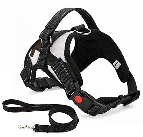 No Pull Dog Harness Breathable Adjustable Comfort Free Lead Included for Small Medium Large Dog Best for Training Walking Medium Camo