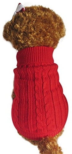 RUIXIB Haustier Kostüm, Warm Strickwolle Herbst Winterpullover Haustier Hund Rollkragen, Haustier Hund Katze Modischer Twist-Muster Hundepullover für kleine mittelgroße und große Hunde XS S M L