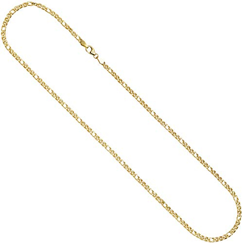 Jobo Damen Zwillings-Panzer-Kette aus 14 Karat 585 Gold 3 mm 45 cm