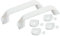 Kit de 2 poignées de tirage Blanches + Cache-vis avec entraxe 152mm