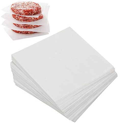 Hamburger Patty Papers, Set of 300, 10cm Burger Patty Paper/Small Square Baking Parchment for Separating Burger Patty, Cookies and More (14cm Square Patty Papers Available)