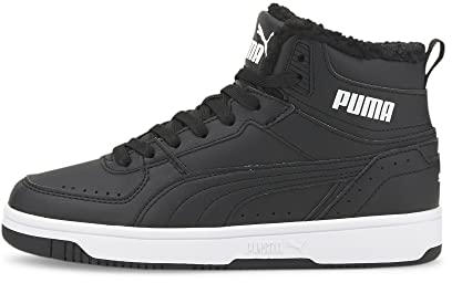 PUMA Unisex Kinder Rebound Joy Fur Jr Sneaker, Puma Black Puma White, 35.5 EU