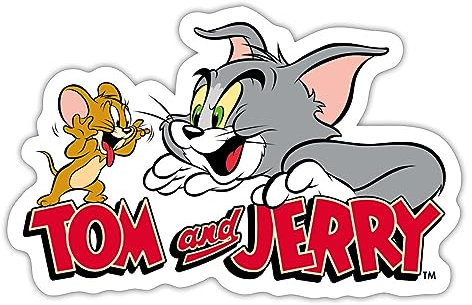 Spreadshirt Tom Und Jerry Fang Mich Doch Sticker, max. 10 x 10 cm, 10 x 10 cm, Mattweiß