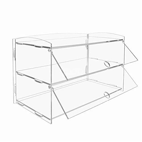 Gebäck Cupcake Donut Vitrine, Bäckerei Konditorei Käsekuchen Essen Hotdog Transparentes Acryl-Display-Rack (Size : 2 Tier)