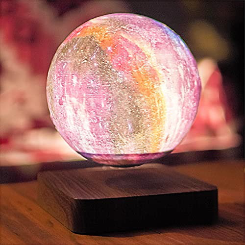 HCNT Mond Lampe, Galaxie Lampe magnetisches schwebendes Nachtlicht, einzigartige Nachttischlampe kreatives 3D-Druck-LED-Licht und Touch-Steuerung für Geschenke Büro Schlafzimmer Heimdekoration