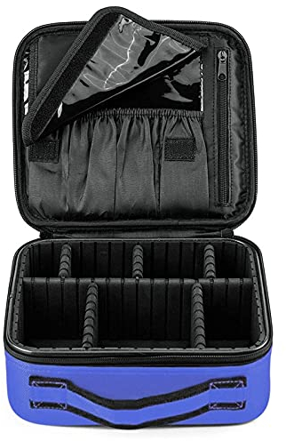 FORRICA Beauty Case da Viaggio Donna Borsa Cosmetica Professionale Portatile Trousse Make Up Organizers Trucchi Ragazza Valigetta Porta Trucchi con Divisori Regolabili Blu